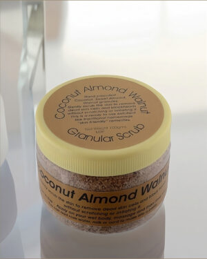 coconut walnut almond face and body scrub
