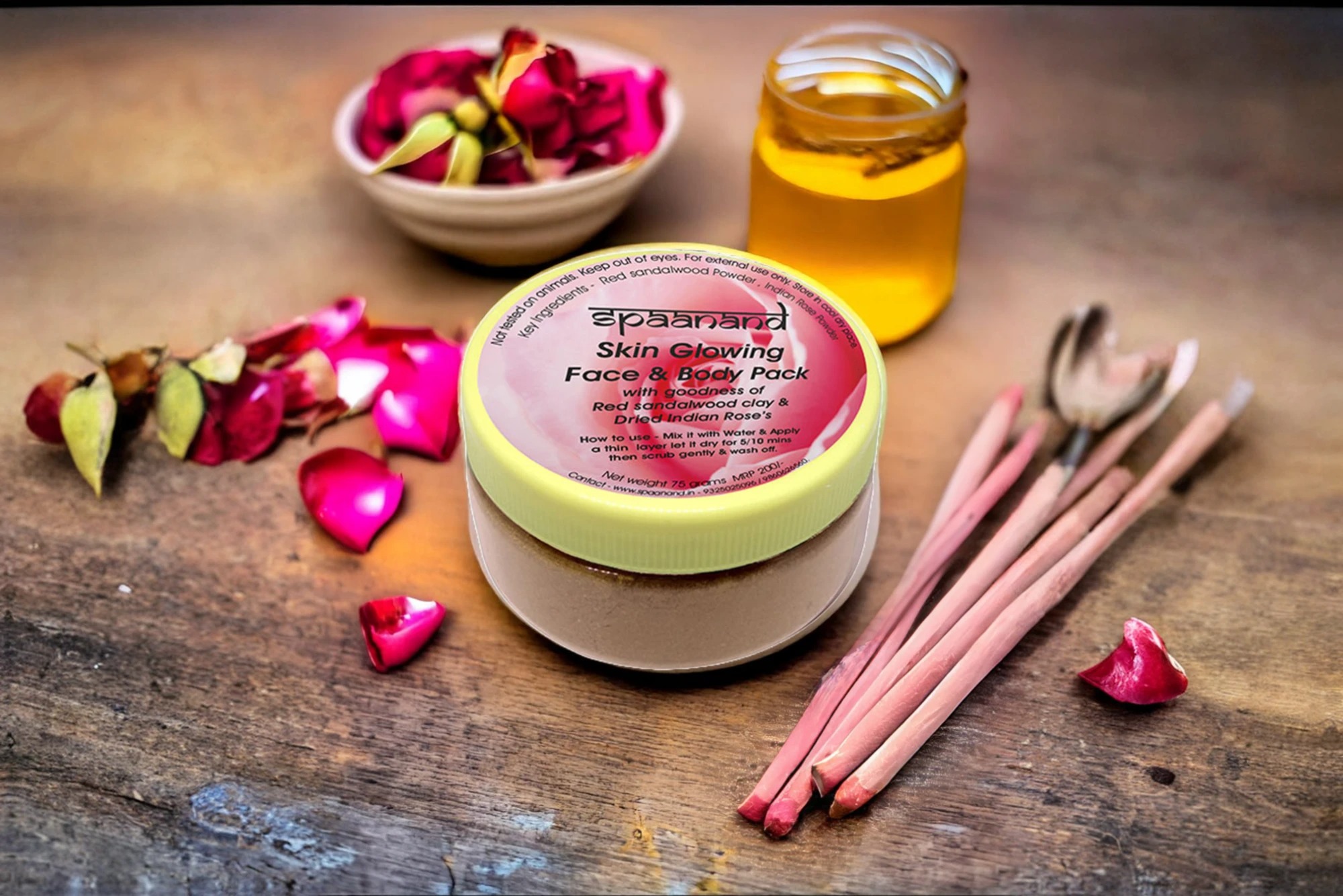 Red Sandalwood and Kashmiri Rose Powder skincare combo for glowing skin