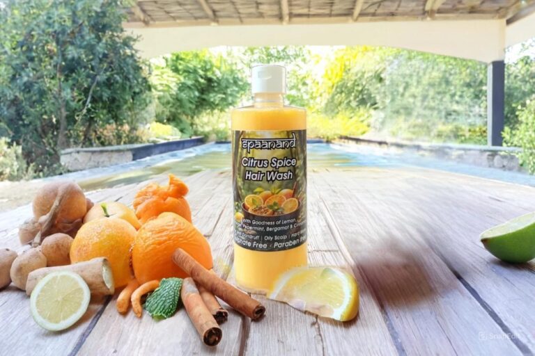 “Ayurvedic Hair Care: Citrus Spice Shampoo for Strong, Dandruff-Free Hair”